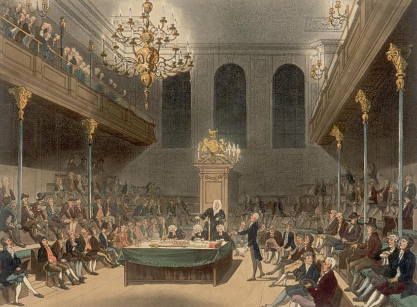 The House of Commons at Westminster; Plate 21 of Microcosm of London (1808) / Wikimedia Commons