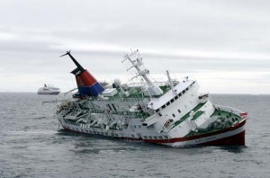 Luxury Cruiseliner MV Explorer Sinking in the Antarctic Ocean, Near the South Shetland Islands - 23 Nov 2007